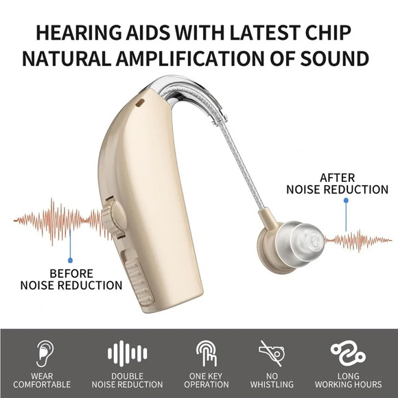 🆕 Hearing Aids Amplifiers for Adults, Beige - Picture 1 of 12